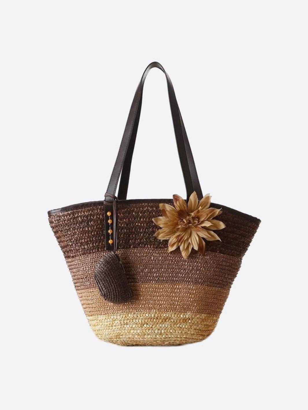 Marbella Bloom Straw Tote – Woven Beach Bag
