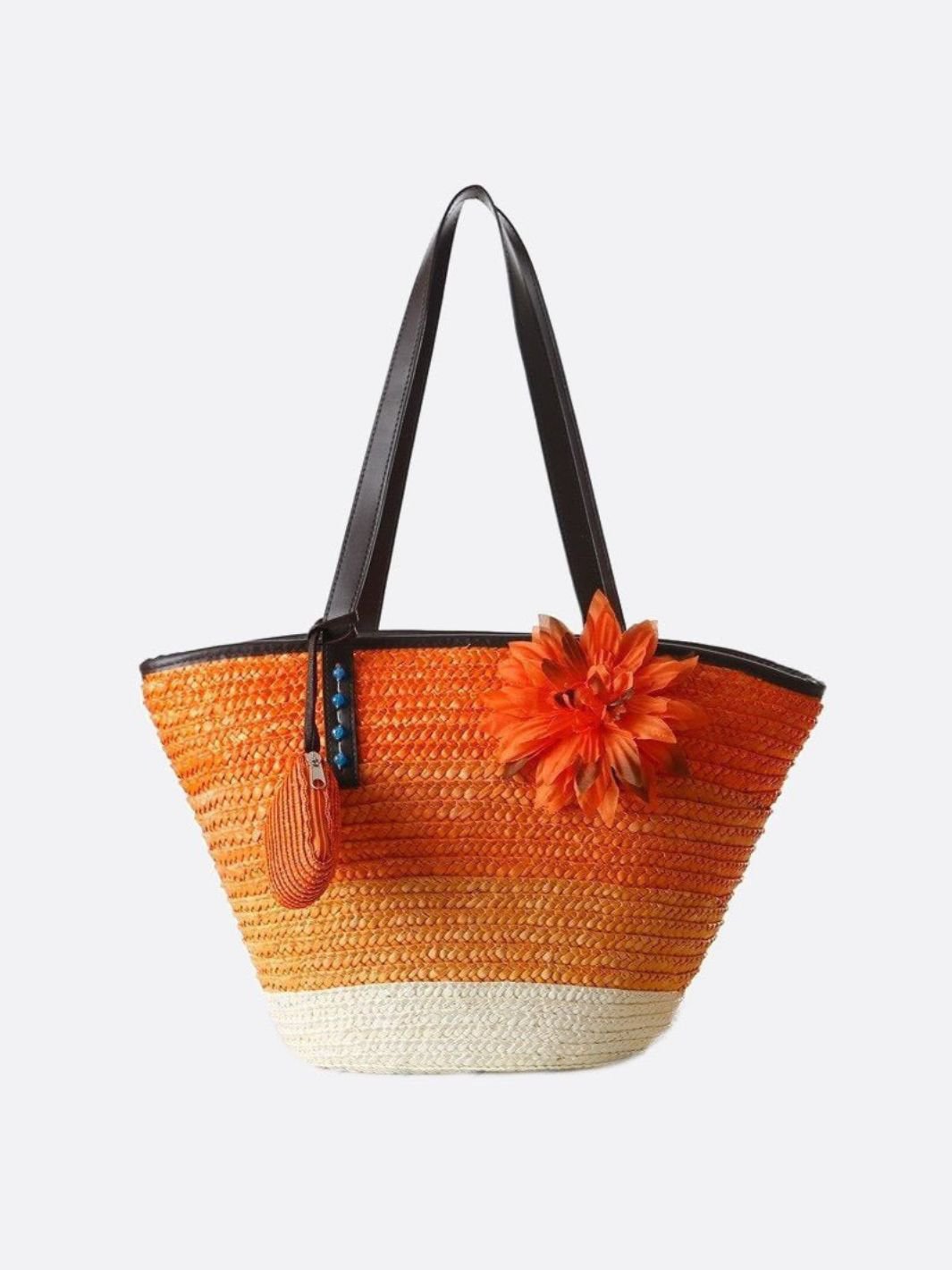 Marbella Bloom Straw Tote – Woven Beach Bag