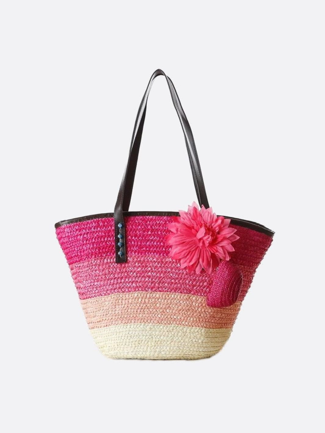 Marbella Bloom Straw Tote – Woven Beach Bag