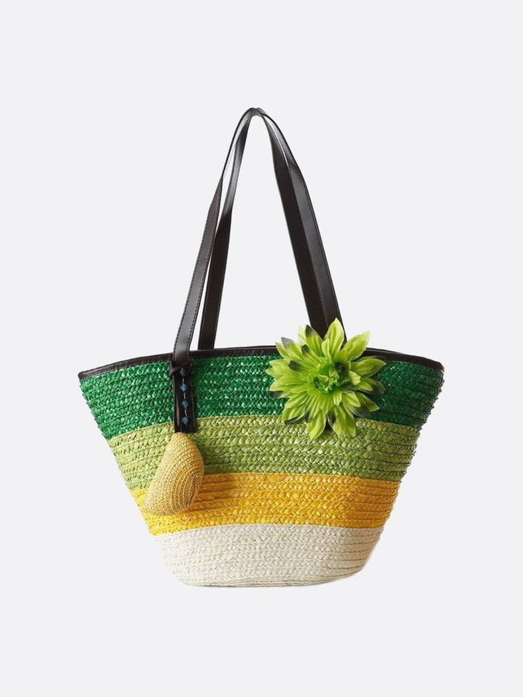 Marbella Bloom Straw Tote – Woven Beach Bag