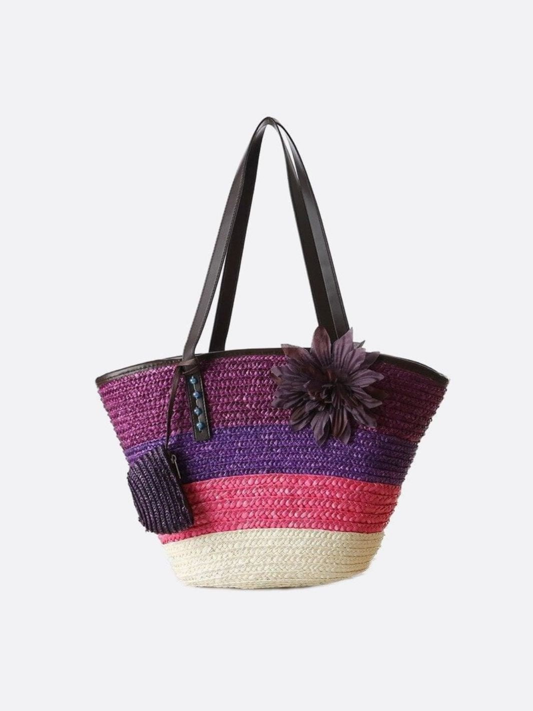 Marbella Bloom Straw Tote – Woven Beach Bag