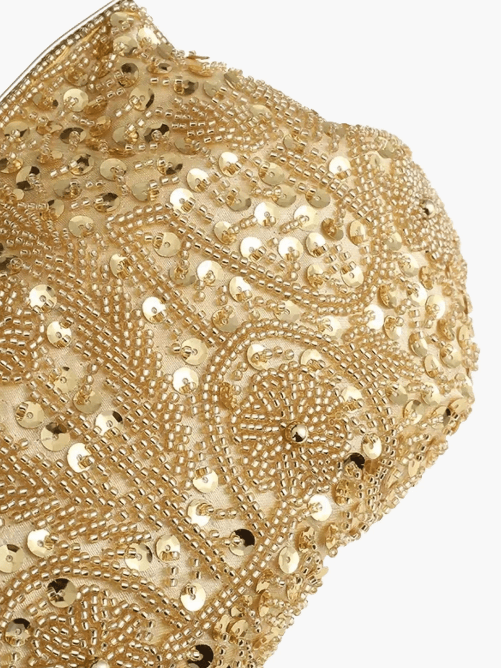 Celeste | Vintage Gold Beaded Evening Clutch – Timeless Elegance