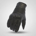 Cascade Men’s Leather Motorcycle Gloves. Armored Biker Gloves with Rubber Knuckles & Zipper Closure
