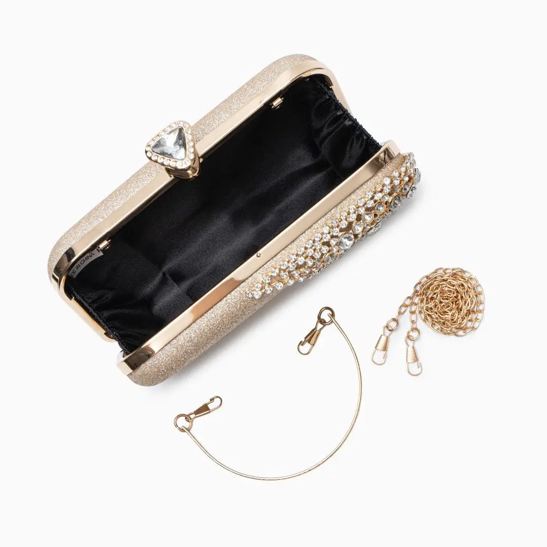 Calithea | Crystal & Gold Evening Clutch – Radiant Glamour