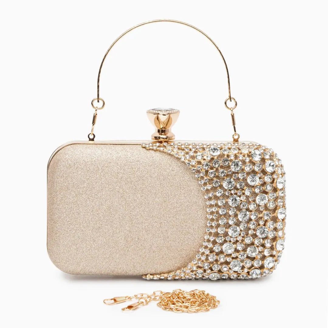 Calithea | Crystal & Gold Evening Clutch – Radiant Glamour