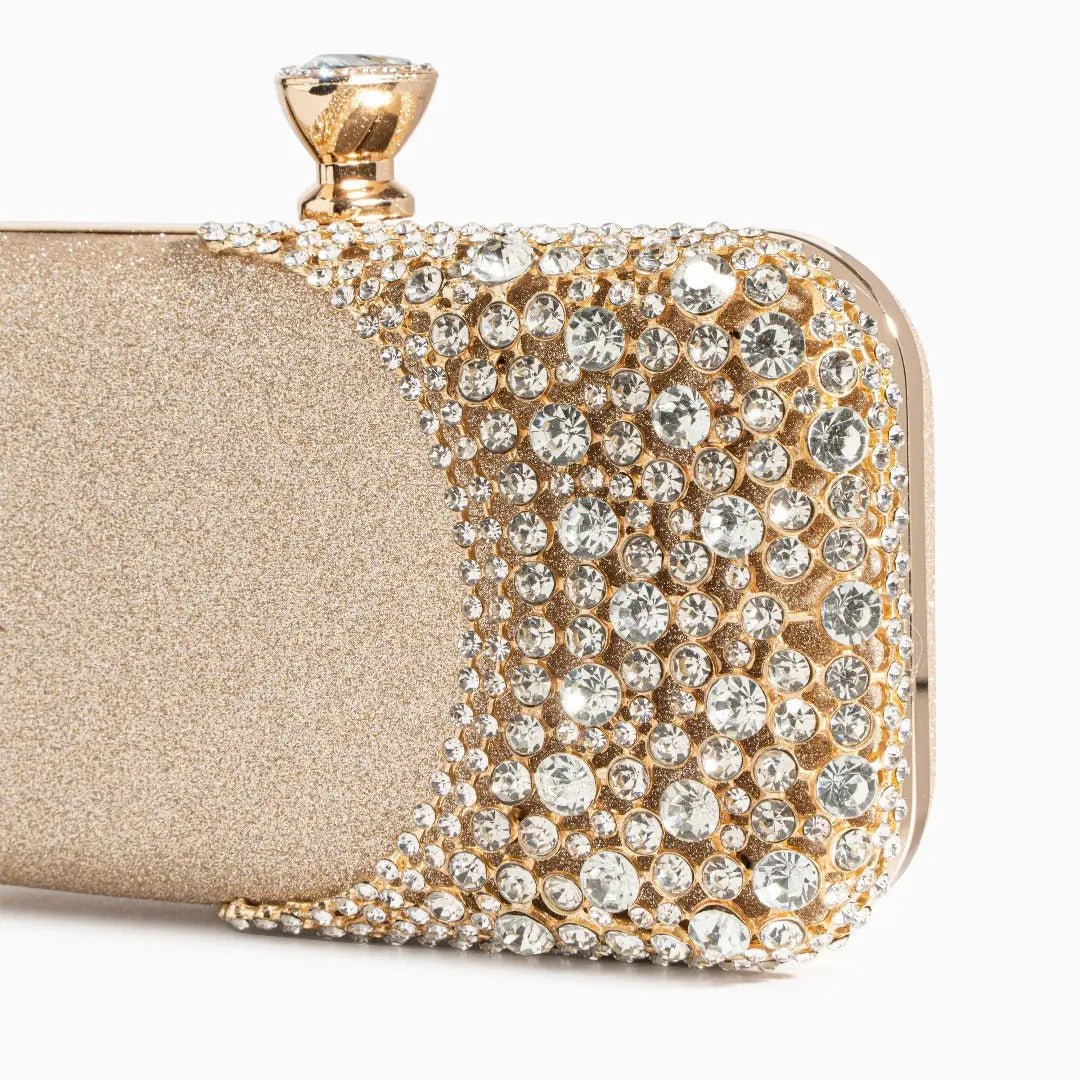 Calithea | Crystal & Gold Evening Clutch – Radiant Glamour
