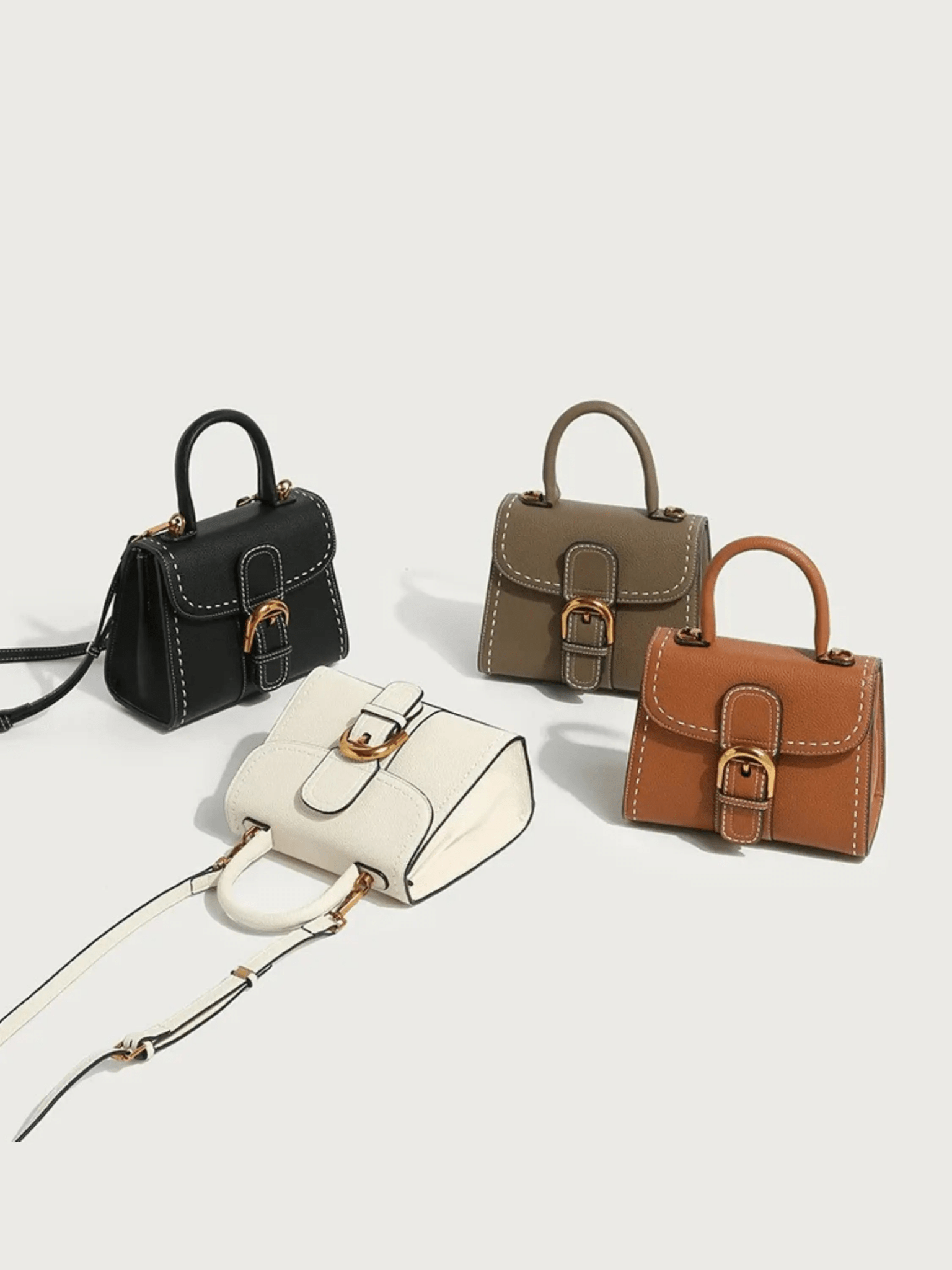 Amelia | Chic Ivory Mini Top Handle Bag – Sophisticated & Stylish
