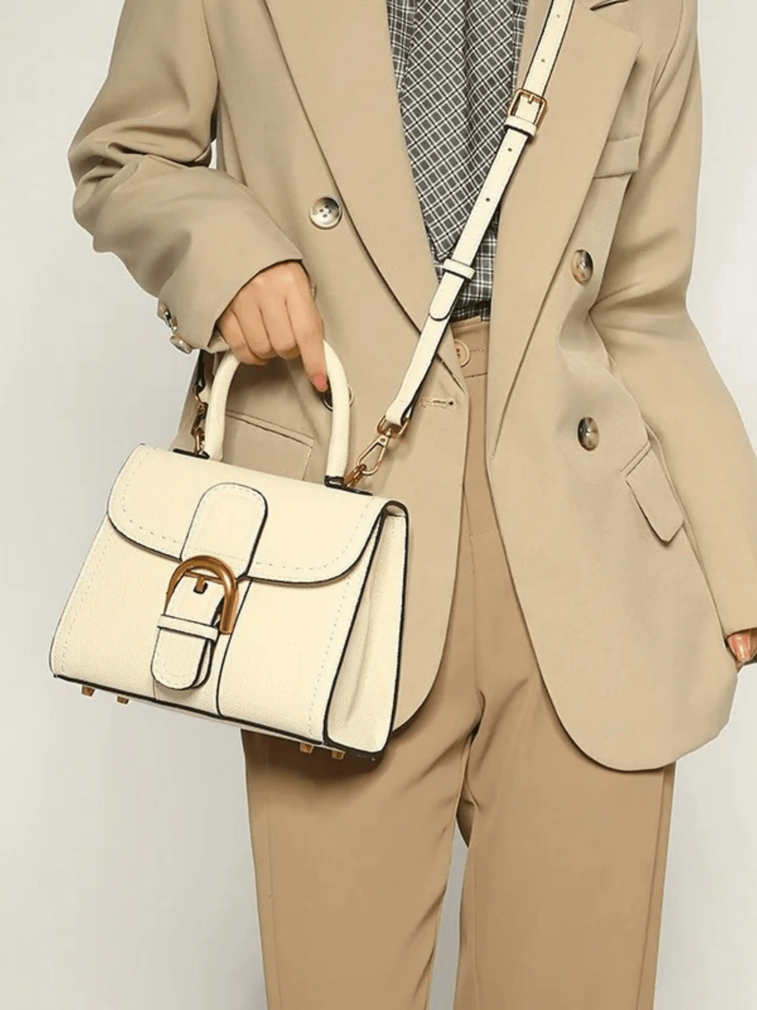 Amelia | Chic Ivory Mini Top Handle Bag – Sophisticated & Stylish