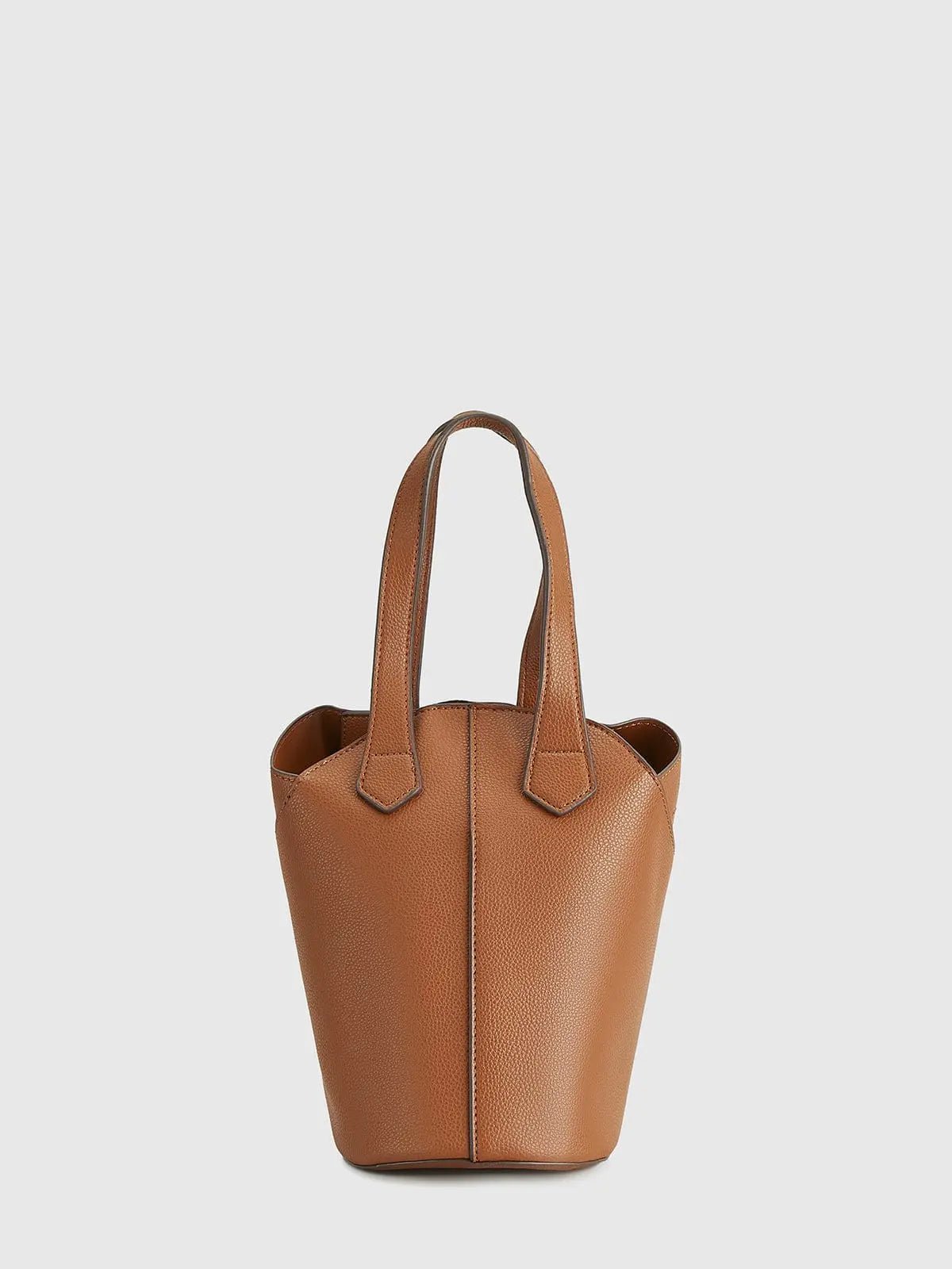 Aria | Classic Tan Leather Bucket Bag – Effortless Sophistication