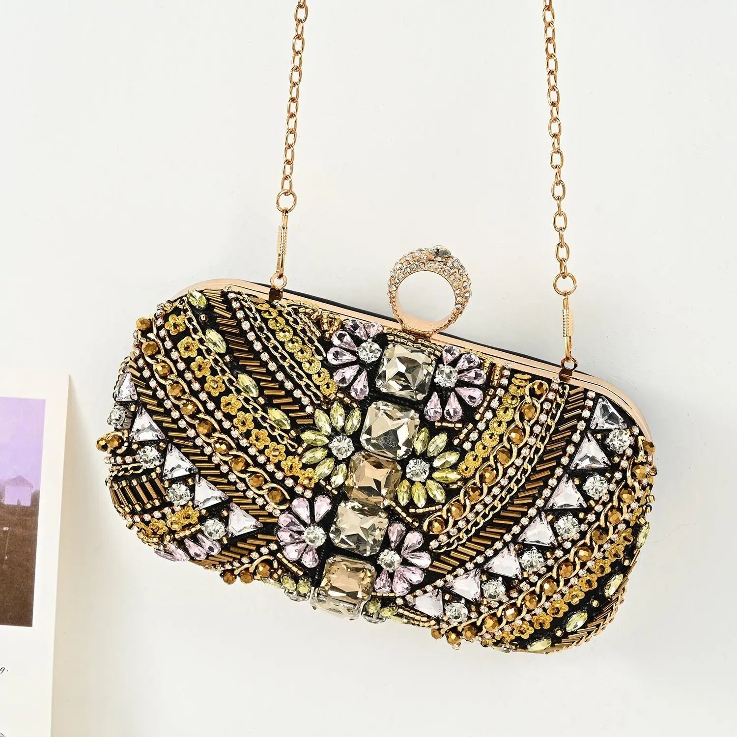 Amara | Hand-Beaded Bohemian Luxe Evening Clutch – Artful Elegance