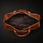 The Voyager Duffle - Cognac Full-Grain Distressed Leather Duffle Bag