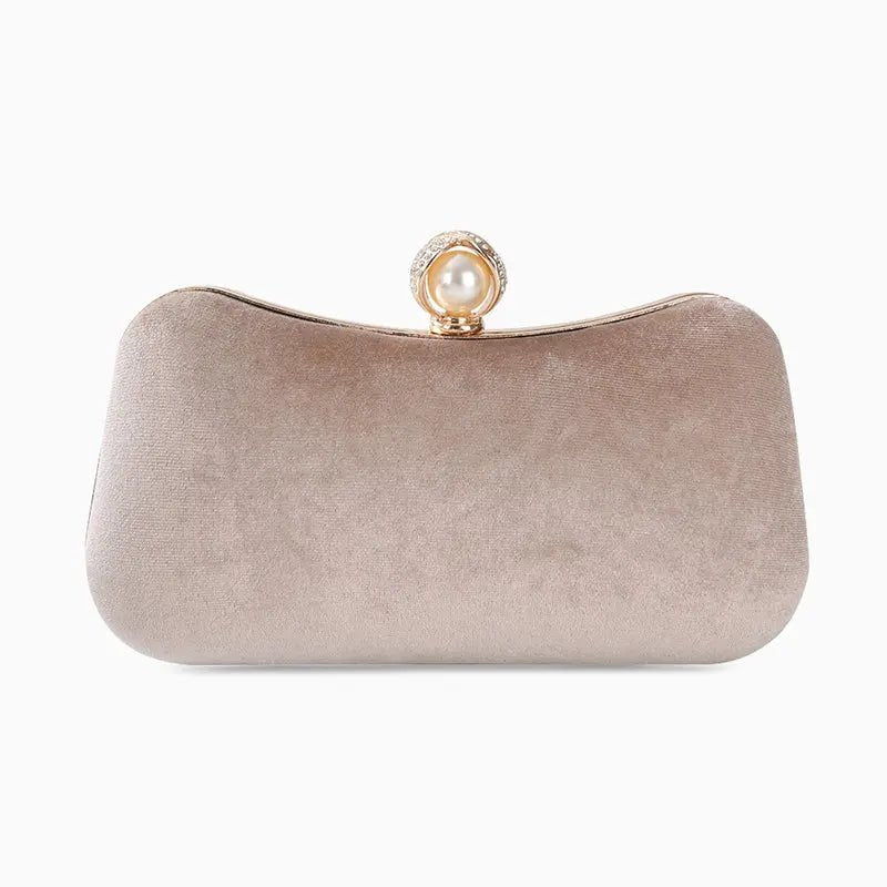 Sylmara | Velvet & Pearl Embellished Evening Clutch – Timeless Elegance
