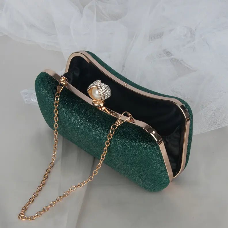 Sylmara | Velvet & Pearl Embellished Evening Clutch – Timeless Elegance