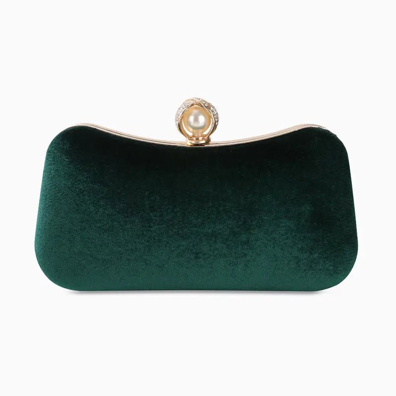 Sylmara | Velvet & Pearl Embellished Evening Clutch – Timeless Elegance