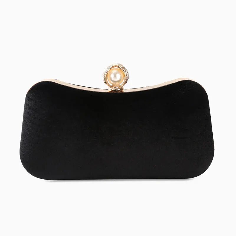 Sylmara | Velvet & Pearl Embellished Evening Clutch – Timeless Elegance