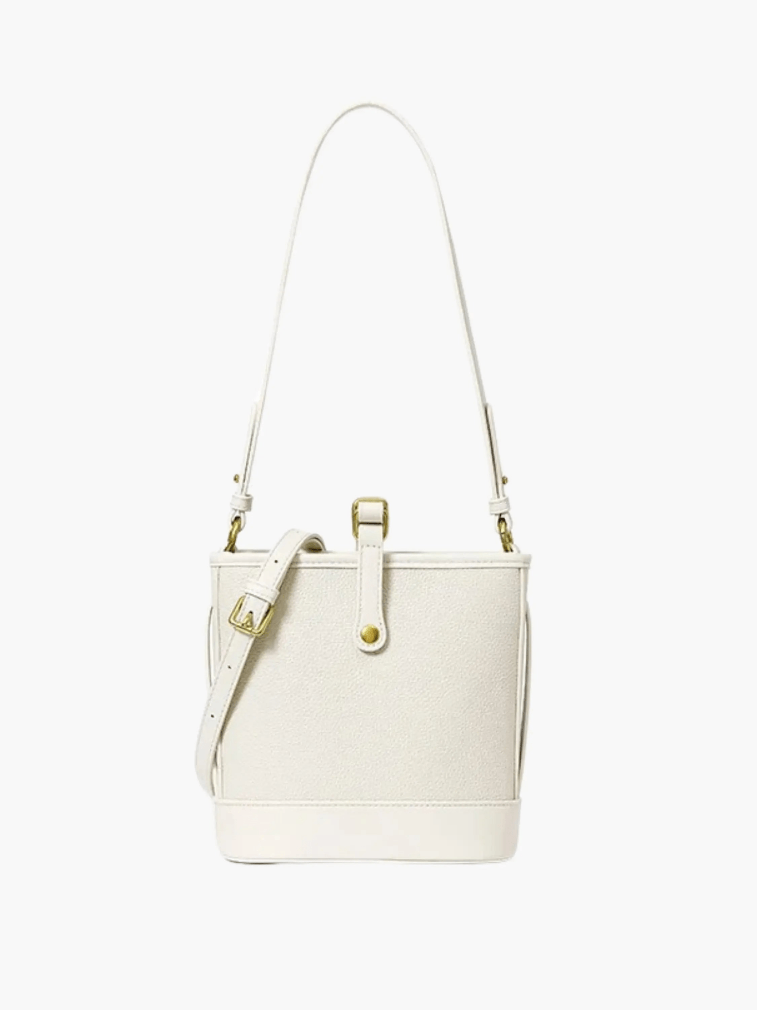 Evelyn | Beige Leather Bucket Bag – Minimalist & Chic
