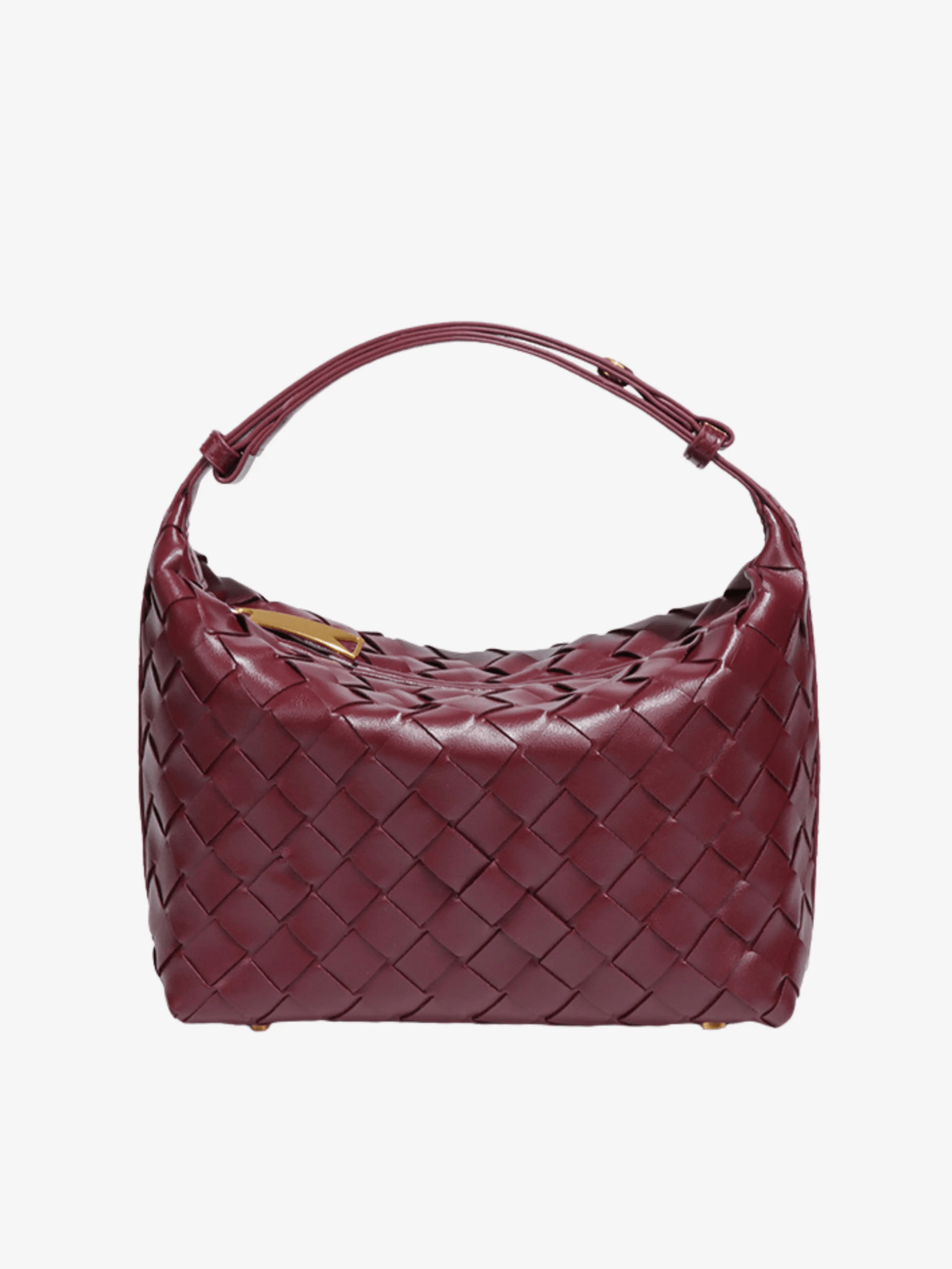Isabella | Luxe Burgundy Woven Leather Tote – Chic & Statement-Making