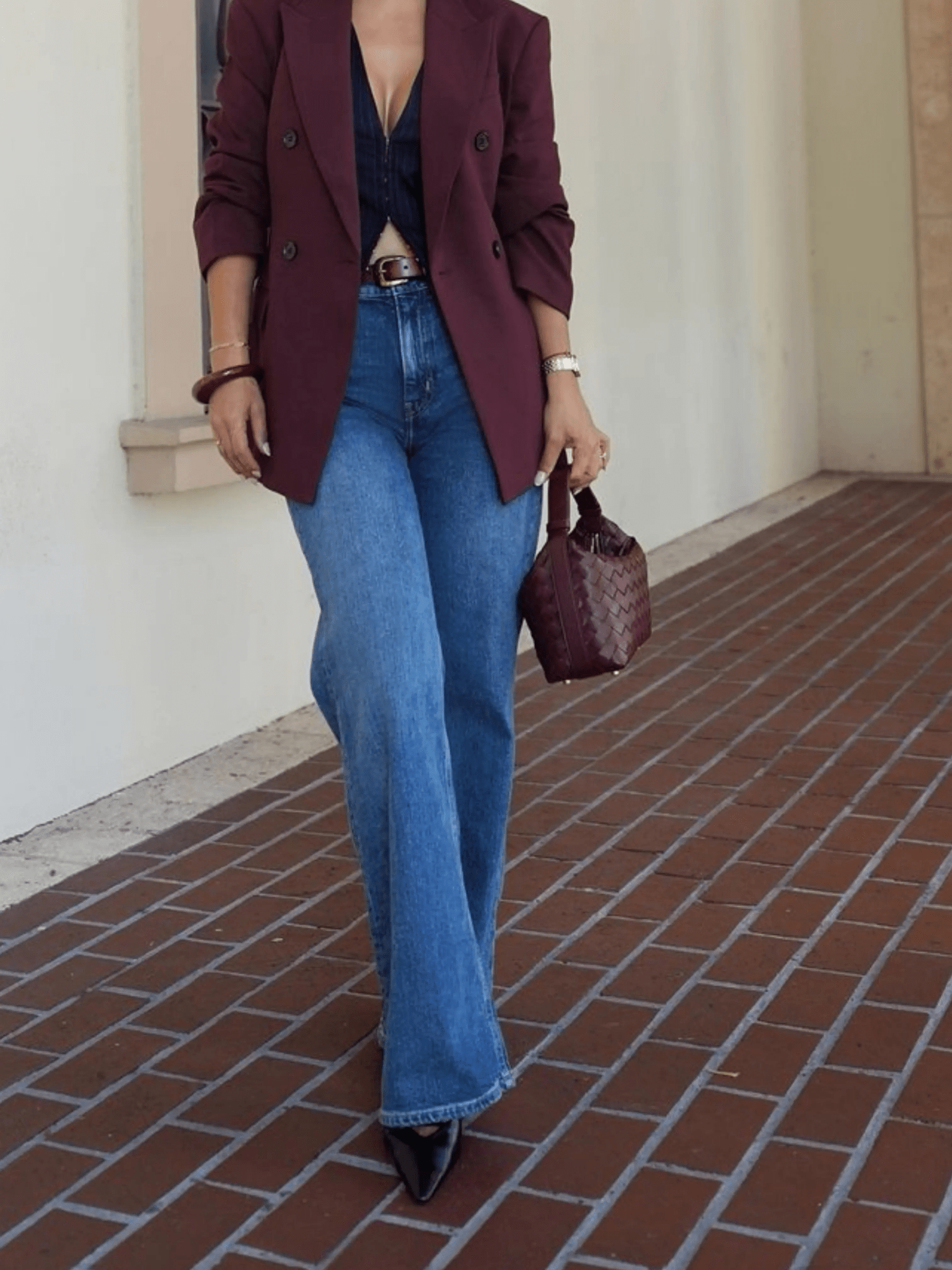 Isabella | Luxe Burgundy Woven Leather Tote – Chic & Statement-Making