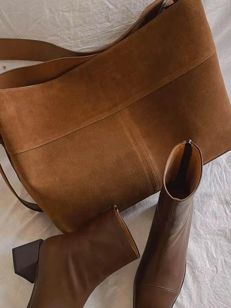 Elise | Luxe Suede Shoulder Bag – Effortless & Chic