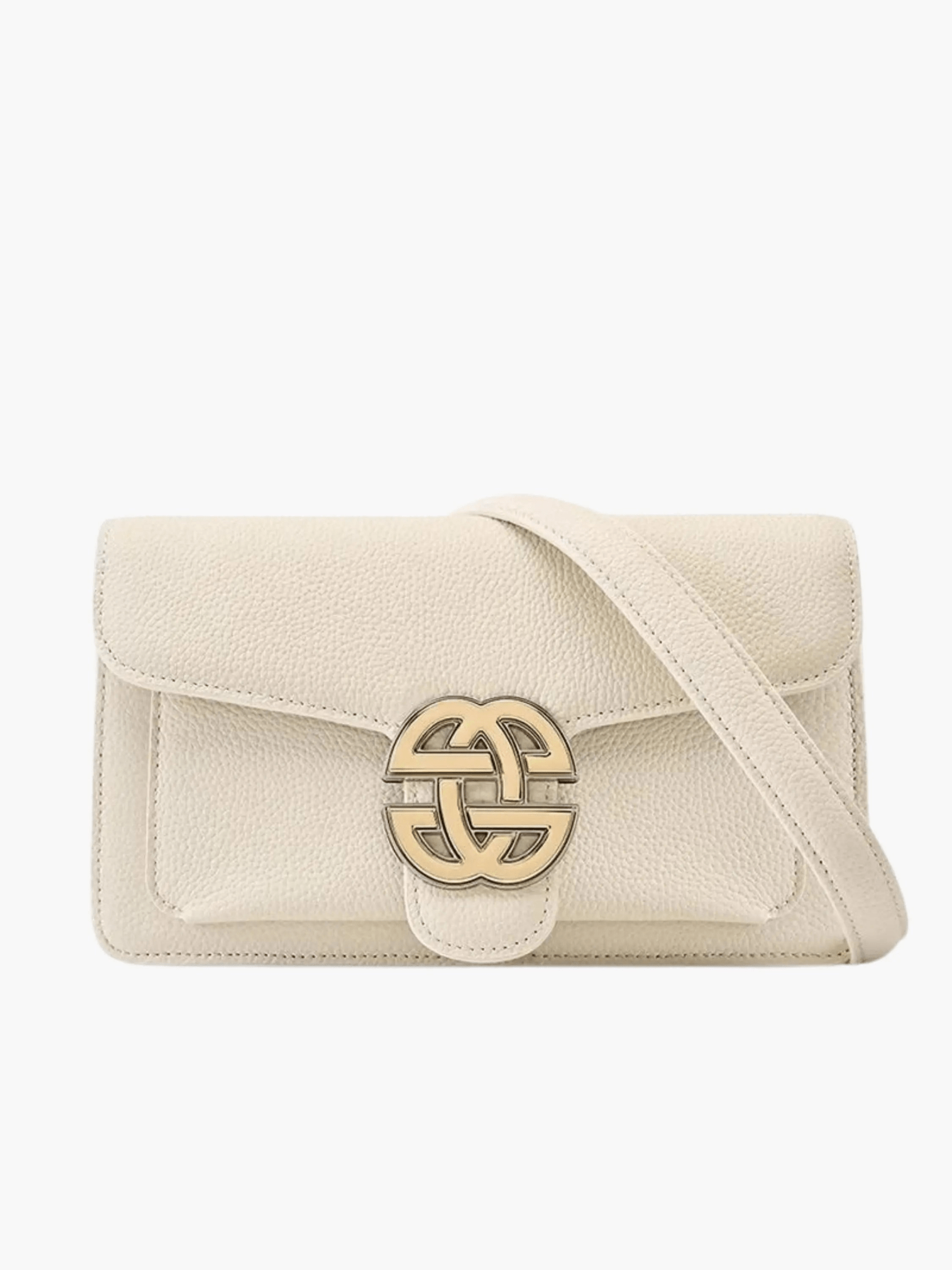 Mariselle | Luxe Taupe Leather Crossbody Bag – Elegant & Versatile