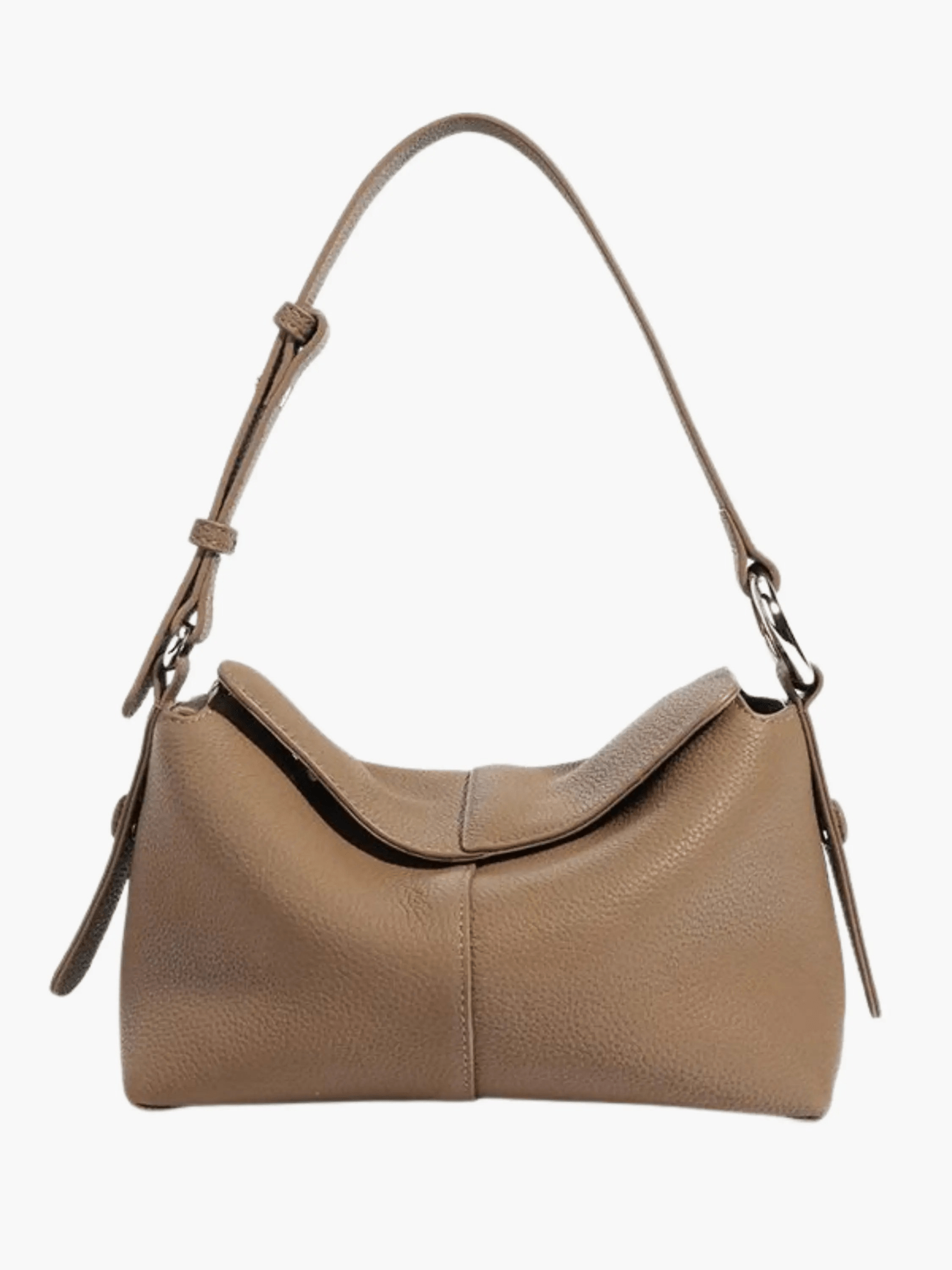 Sophie | Luxe Taupe Leather Shoulder Bag – Effortless & Chic