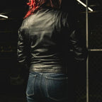 Women’s Motorcycle Leather Jacket. Lightweight Cowhide with Armor Pockets