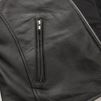 Women’s Motorcycle Leather Jacket. Lightweight Cowhide with Armor Pockets