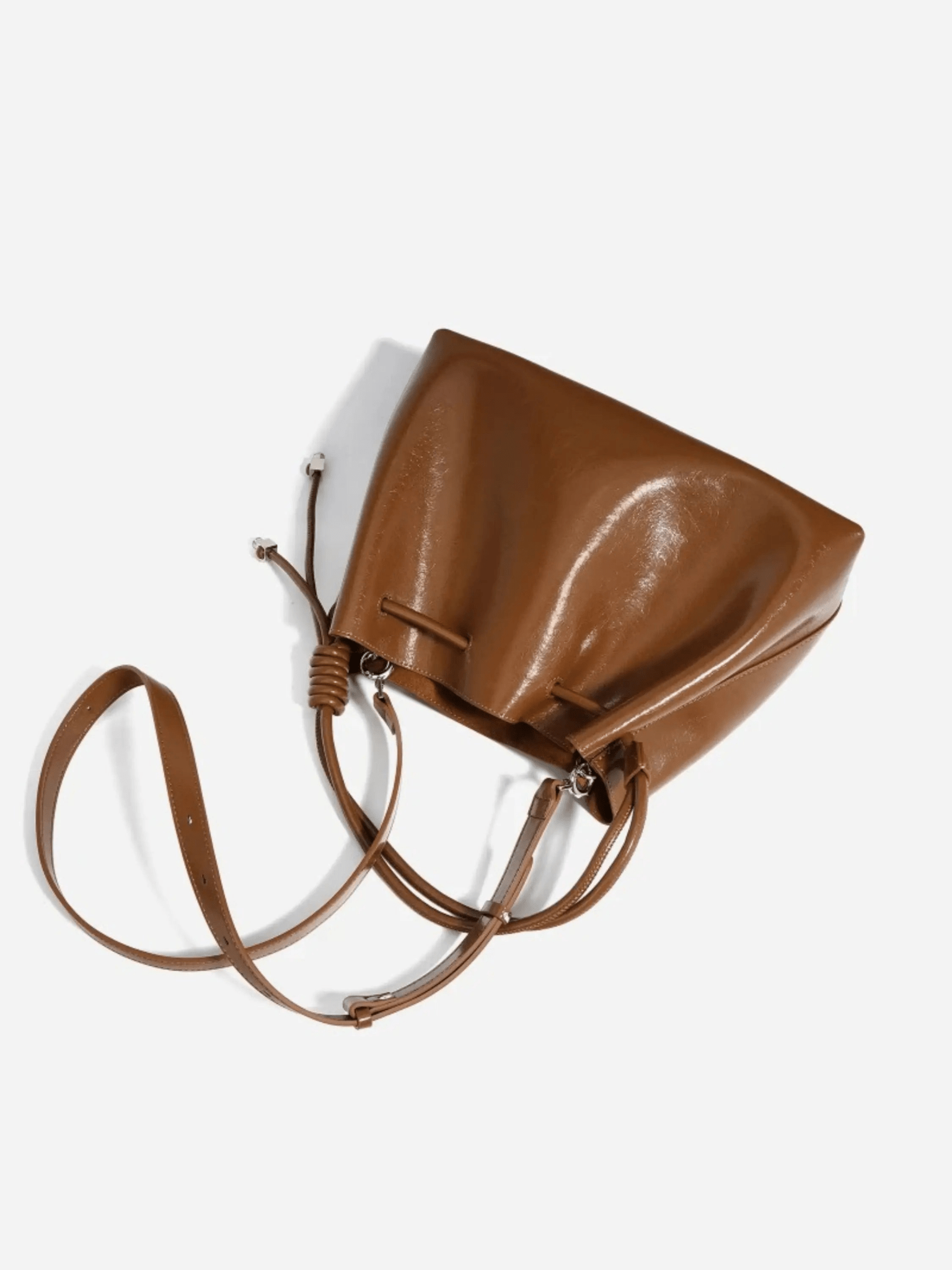 Mila | Luxe Caramel Leather Bucket Bag – Chic & Spacious