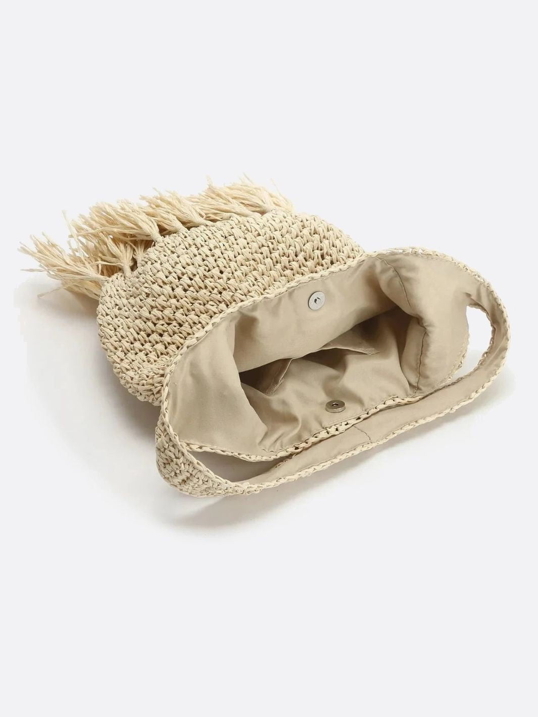 Woven Hobo Bag with Fringe Hem – Boho Shoulder Tote