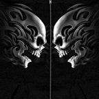 BOL Men's Head Butt Skulls Zipper Hoodie