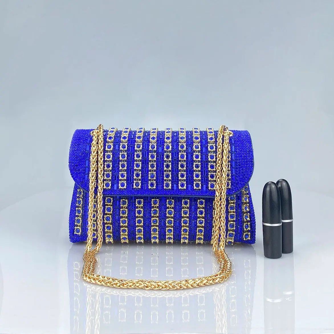 Xandelle | Turquoise Crystal Embellished Shoulder Bag – Vibrant Glamour