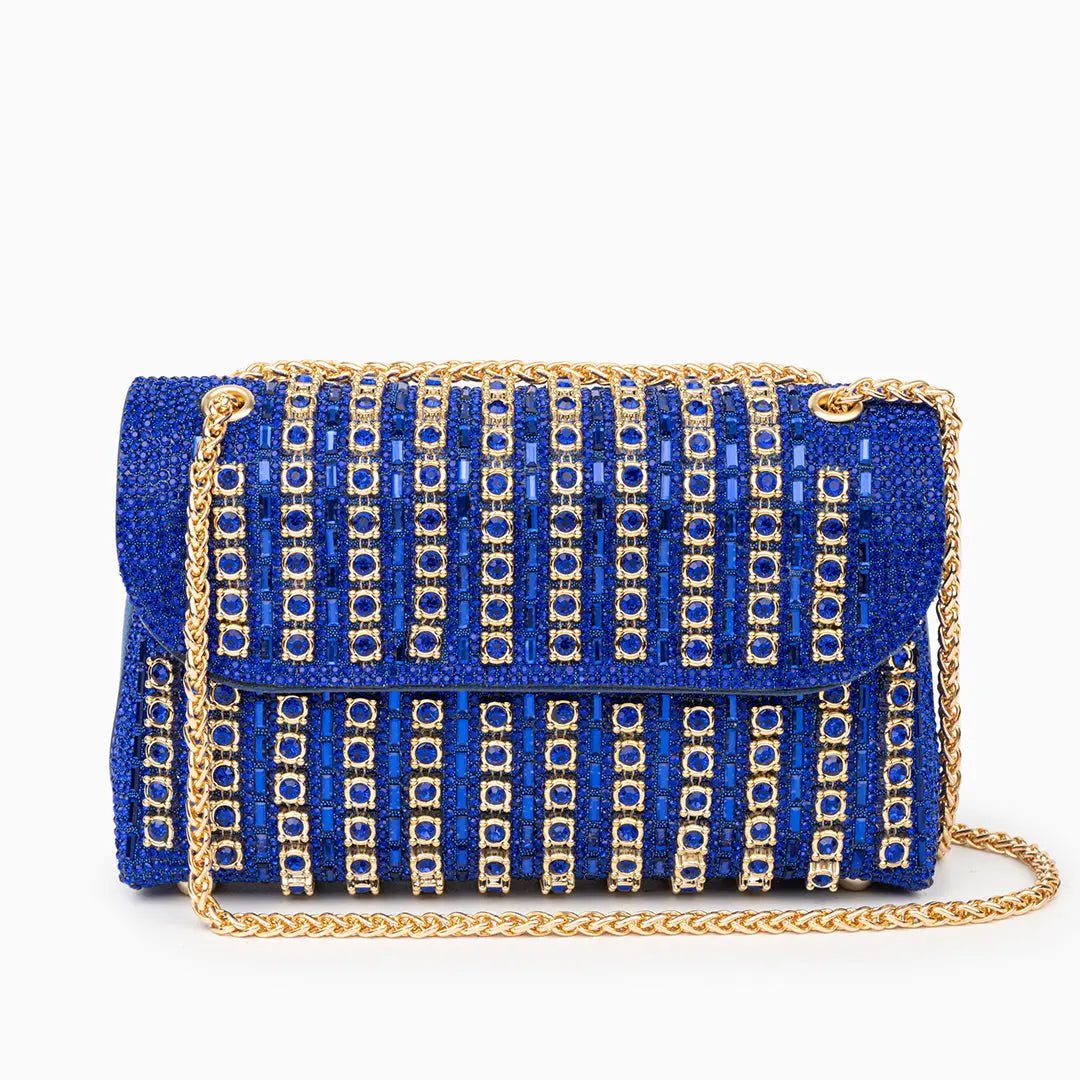 Xandelle | Turquoise Crystal Embellished Shoulder Bag – Vibrant Glamour