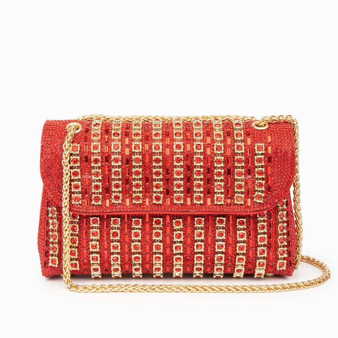 Xandelle | Turquoise Crystal Embellished Shoulder Bag – Vibrant Glamour
