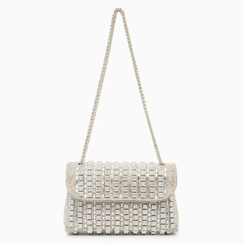 Xandelle | Turquoise Crystal Embellished Shoulder Bag – Vibrant Glamour
