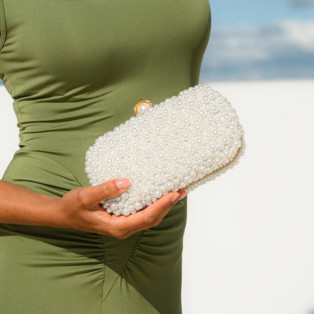 Estelle | Pearl Embellished Evening Clutch – Timeless Grace