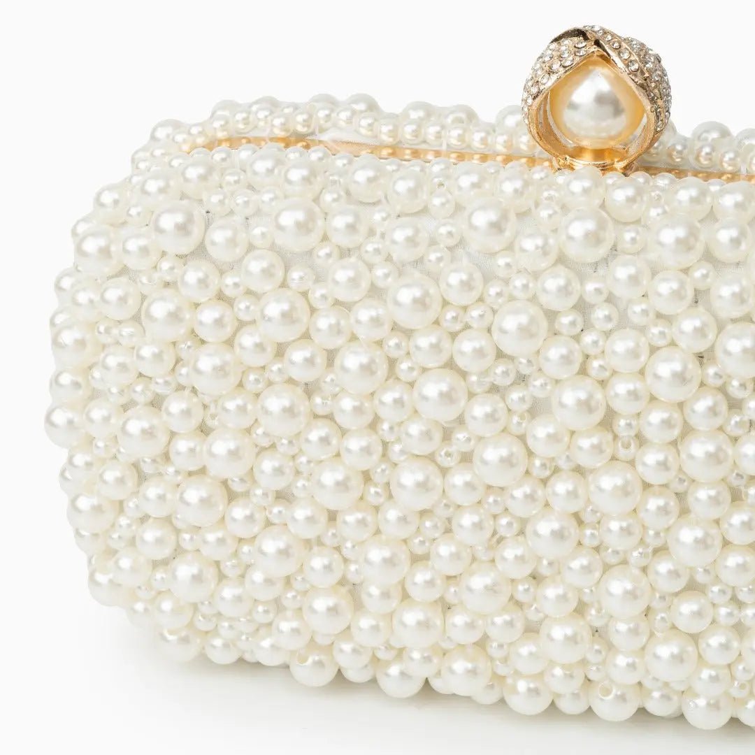Estelle | Pearl Embellished Evening Clutch – Timeless Grace