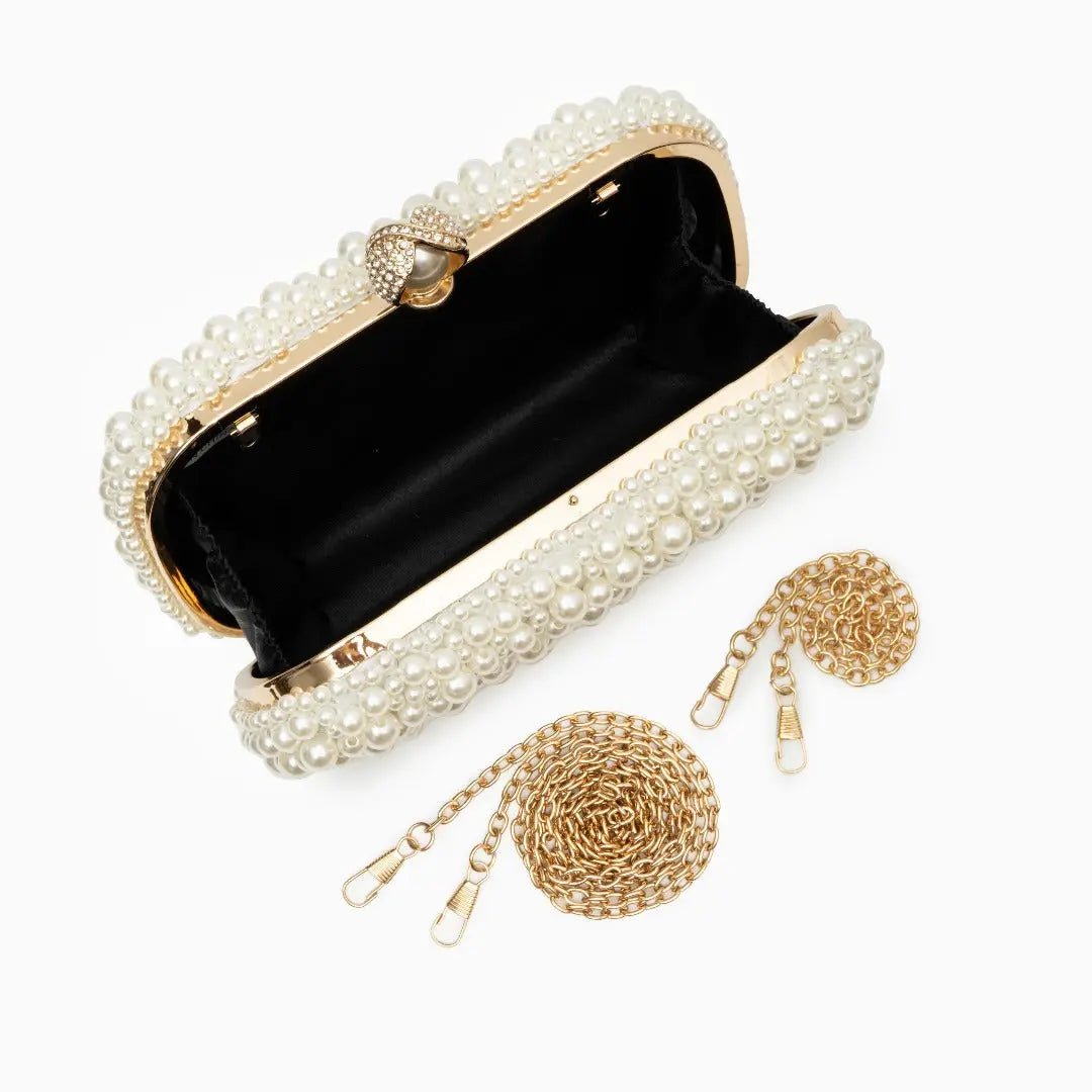 Estelle | Pearl Embellished Evening Clutch – Timeless Grace