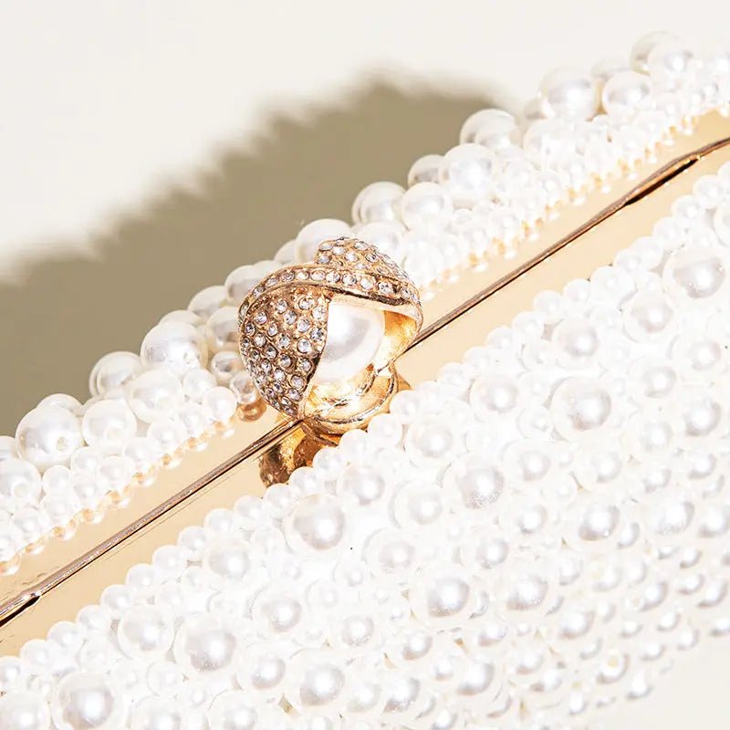 Estelle | Pearl Embellished Evening Clutch – Timeless Grace