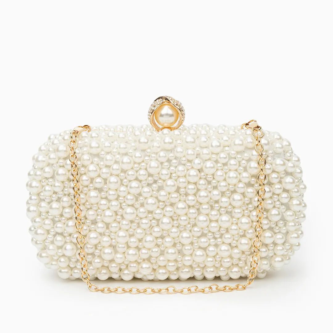 Estelle | Pearl Embellished Evening Clutch – Timeless Grace