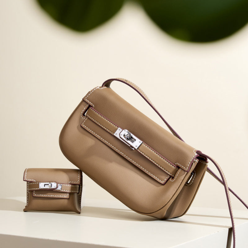 Sienna | Elegant Soft Leather Shoulder Bag with Mini Pouch – Chic & Functional