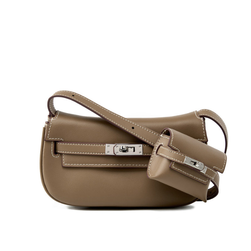 Sienna | Elegant Soft Leather Shoulder Bag with Mini Pouch – Chic & Functional
