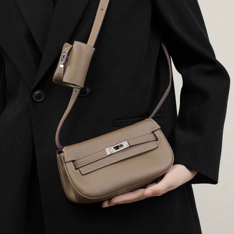 Sienna | Elegant Soft Leather Shoulder Bag with Mini Pouch – Chic & Functional