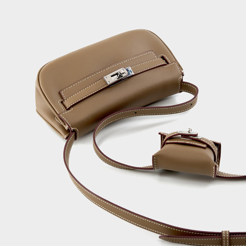 Sienna | Elegant Soft Leather Shoulder Bag with Mini Pouch – Chic & Functional