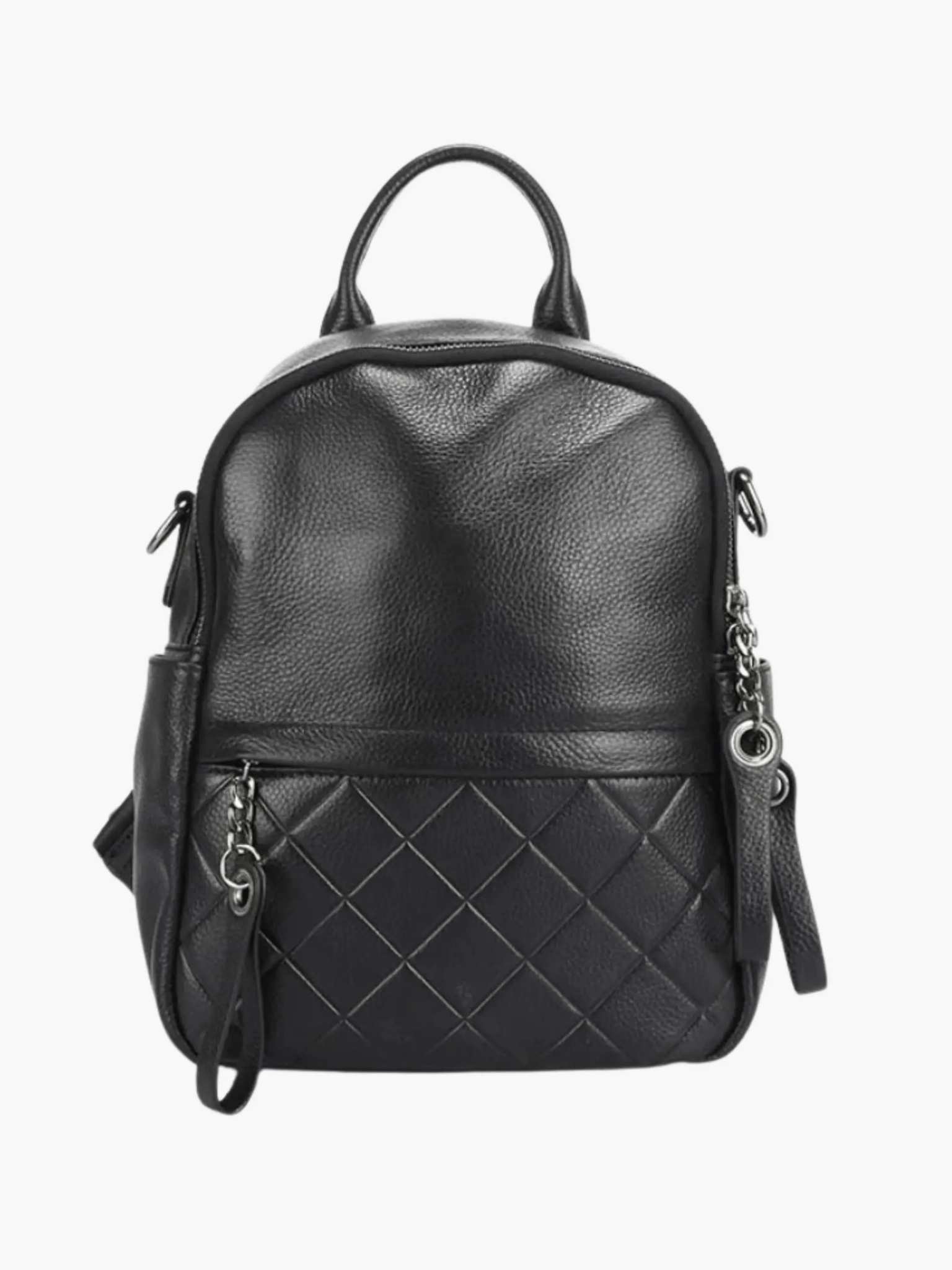 Eowen | Quilted Black Leather Backpack – Chic & Functional