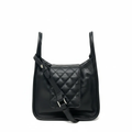 Sac à main en Cuir Noir, 2-en-1, Bianca