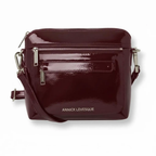 Petit Sac à Bandoulière en Cuir Rouge bordeaux vernis , Brigitte