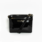 Sac à bandoulière noir vernis | Gisèle petit