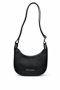 Petit Sac à Bandoulière en Cuir Noir, Sabrina