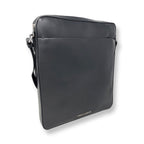 Sac d’ordinateur en cuir à bandoulière noir | MalKa