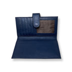Petit portefeuille en cuir bleu marine - Denise
